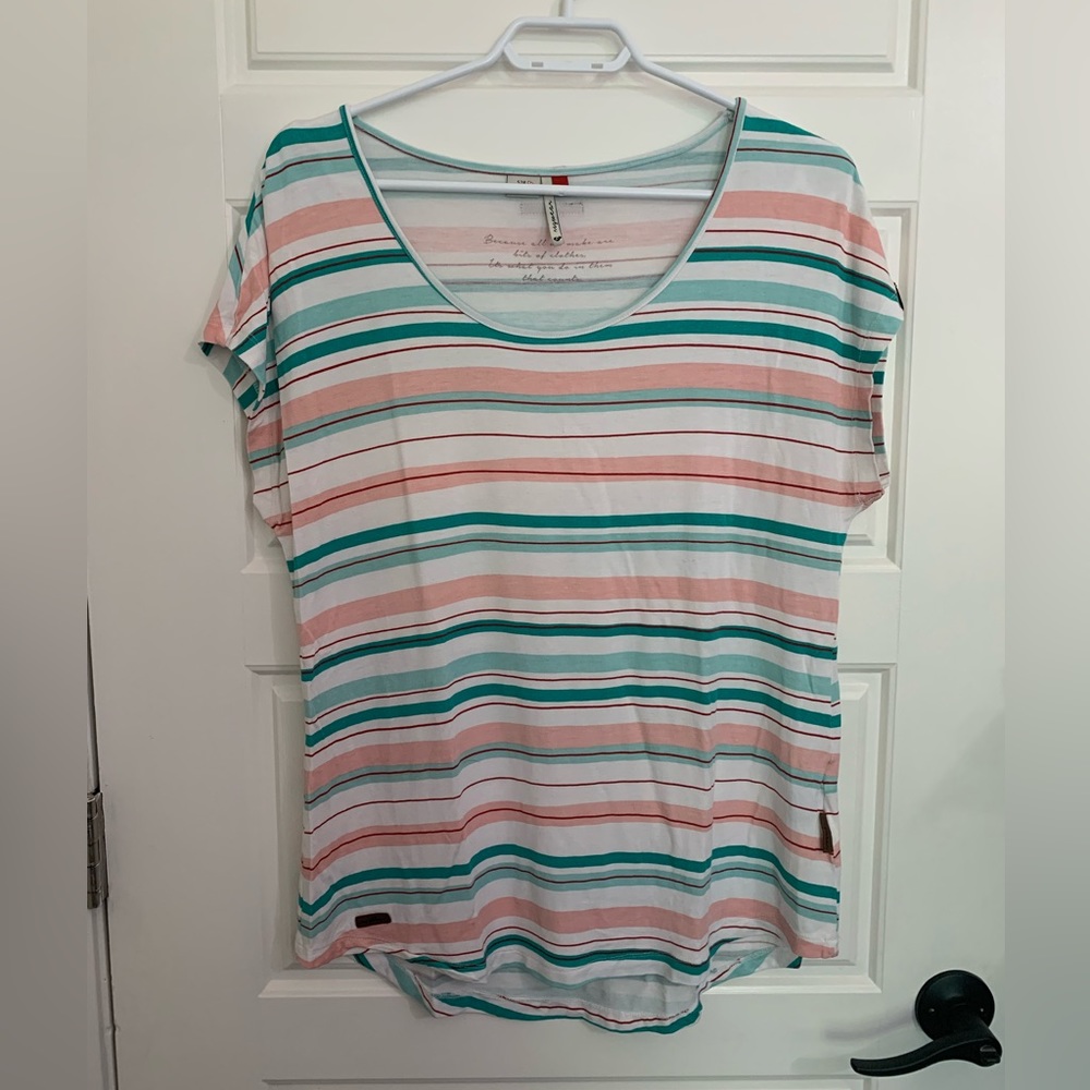 Ragwear vegan striped T-shirt large